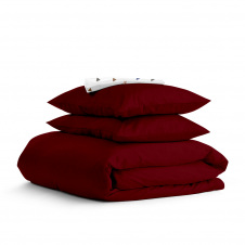 Семейный комплект постельного белья Ruby CS4 COSAS Бордовый 2х160х220 см