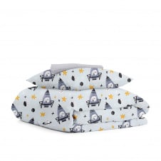 Підліткова постіль з простирадлом на гумці SPACE CS2 COSAS сірий 155х215 см