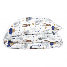 Півтораспальна підковдра COSAS BEARSWIGWAMS Ранфорс 160х220 см Сірий