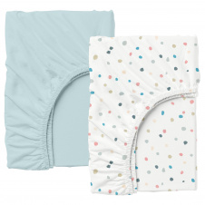 Набір простирадла на резинці COSAS LIGHT BLUE / COLOR BLOTS Ранфорс 140х200х20 см 2 шт Блакитний/Білий