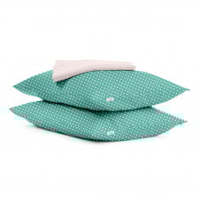 Набор наволочки и простыни COSAS MINT DOTS & SAKURA CS1 Ранфорс 160х200 см Мятный
