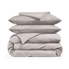 Евро постель сатин с простыней на резинке IVORY Cosas Кварц 200х220 см Киев