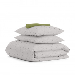 Євро постільна білизна Mini Dots COSAS Бежевий 200х220 см Вишгород