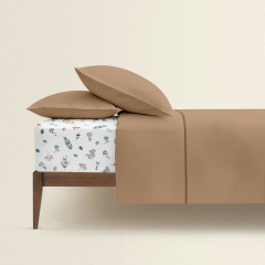 Полуторна постіль з простирадлом на гумці COSAS Rum CS5 160х220 см Різнокольоровий Долина