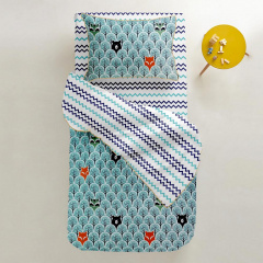 Дитяче простирадло COSAS SEA ZIGZAG Ранфорс 60х120х12 см Бірюзовий Нова Каховка