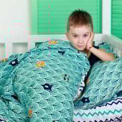 Детская простыня COSAS SEA ZIGZAG Ранфорс 60х120х12 см Бирюзовый Коломыя