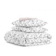 Евро постельное белье STEPPE FLOWERS CS1 COSAS серый 200х220 см Вышгород