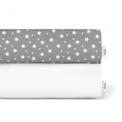 Набір простирадла на резинці COSAS W&G STARFALL Ранфорс 60х120х12 см 2 шт Білий/Сірий Жмеринка