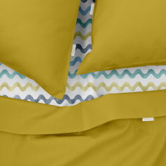 Семейная постель с простыней на резинке Marmalade CS4 COSAS Шафран 2х160х220 см Лосиновка