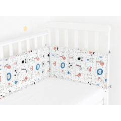 Бортики на кроватку COSAS ANIMALS WHITE Ранфорс 30х180 см Белый Киев