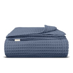 Плед-покривало вафельне COSAS 240х260 см Baltic Greek Waffle Синій Миргород