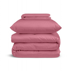 Подростковая постель сатин с простыней на резинке PUDRA Cosas Фуксия 160х220 см Вольнянск