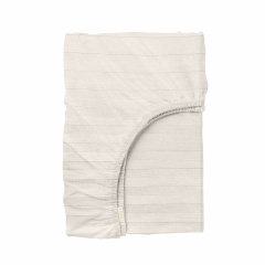 Евро постель сатин с простыней на резинке ALMOND Cosas Кремовый 200х220 см Прилуки