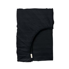 Семейная постель сатин с простыней на резинке ONYX Cosas черный 2х160х220 см Братское