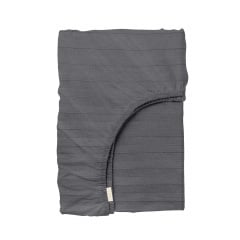 Підліткова постіль сатин з простирадлом на гумці STONE Cosas Антрацит 160х220 см Київ