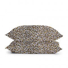 Полуторная постель с простыней на резинке Leopard COSAS Бежевый 160х220 см Ясногородка