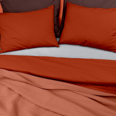 Плед-покривало косичка COSAS 230х240 см Amber Knitted Braid Помаранчевий Новомосковськ