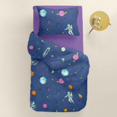 Подростковая постель с простыней на резинке SPACEMAN CS4 COSAS Синий 160х220 см Каменец-Подольский