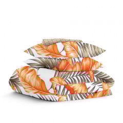 Семейная постель с простыней на резинке ORANGE PALMS CS2 COSAS оранжевый 2х160х220 см Гуляйполе
