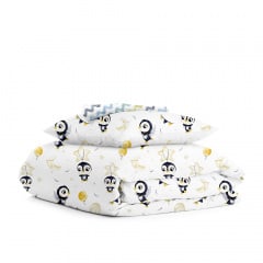 Подростковая постель с простыней на резинке PENGUINS CS2 COSAS Белый 155х215 см Ясногородка