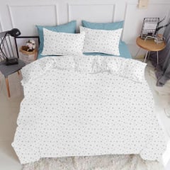 Семейный комплект постельного белья Grey Stars CS4 COSAS Белый 2х160х220 см Вознесенск