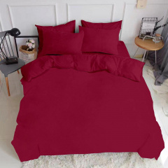 Сімейна постіль з простирадлом на гумці Ruby BORDO COSAS Бордовий 2х160х220 см Березне