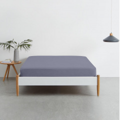 Простирадло на резинці COSAS STORMY Ранфорс 90х200х20 см Сталевий Петрове