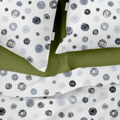 Двуспальная постель с простыней на резинке Yarn Balls CS3 COSAS серый 180х220 см Южноукраинск