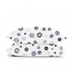 Двуспальная постель с простыней на резинке Yarn Balls CS3 COSAS серый 180х220 см Южноукраинск