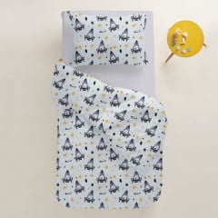 Підліткова постіль з простирадлом на гумці Space Cs1 COSAS сірий 160х220 см Новомосковськ