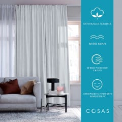 Штори на кухню та кімнату SMOKY 2шт COSAS сірий 180х270 см Нікополь