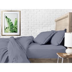 Простирадло півтораспальне COSAS STORMY Ранфорс 155х240 см Сталевий Цумань