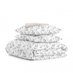 Полуторна постільна білизна STEPPE FLOWERS CS1 COSAS сірий 160х220 см Калуш