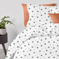 Евро постель с простыней на резинке Big Stars COSAS серый 200х220 см Кременец