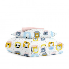 Підліткова постіль з простирадлом на гумці ROSE ANIMALS COSAS Білий 155х215 см Свеса