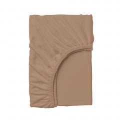 Набір простирадла на резинці COSAS WHITE / BROWN Ранфорс 140х200х20 см 2 шт Коричневий/Білий Цумань