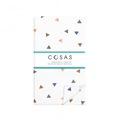 Двуспальная постель с простыней на резинке Grey Geometry CS6 COSAS серый 180х220 см Ахтырка