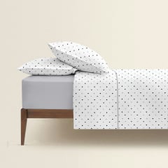 Євро постіль з простирадлом на гумці Love COSAS Білий 200х220 см Курінь