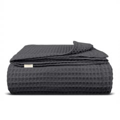 Плед-покривало вафельне COSAS 160х230 см Lava Greek Waffle Антрацит Бровари