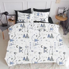 Евро постельное белье Dream Wigwam COSAS Голубой 200х220 см Братское