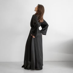 Женский халат COSAS Silky Cloud L-XL Черный Переяслав-Хмельницкий