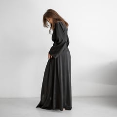 Женский халат COSAS Silky Cloud L-XL Черный Переяслав-Хмельницкий