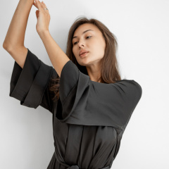 Женский халат COSAS Silky Cloud S-M Черный Киев