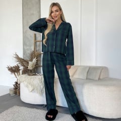 Пижама женская COSAS Scottish L-XL Сине-зеленый (188Scottish_blue_green_ML) Вышгород