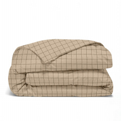 Євро постіль з простирадлом на гумці BEIGE GEOMETRY CS5 COSAS Бежевий 200х220 см Ніжин