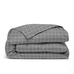 Полуторна постіль з простирадлом на гумці Cell CS1 COSAS сірий 160х220 см Дзензелівка