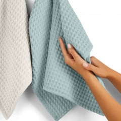 Вафельні рушники COSAS Winter Greek Waffle CS1 Молочно-блакитний 2 шт Київ