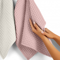 Вафельні рушники COSAS Bubble Gum Greek Waffle Рожево-молочний 2 шт Київ