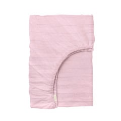 Сімейна постіль сатин з простирадлом на гумці FLORAL Cosas Пудра 2х160х220 см Вишгород