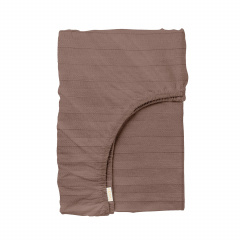 Двоспальна постіль сатин з простирадлом на гумці LATTE CS1 Cosas Коричневий 180х220 см Олександрія